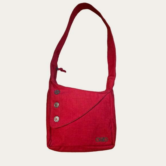 OGIO Brooklyn Tablet Purse Red Crossbody Bag with Button Detail EUC - Picture 3 of 11